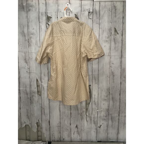 Day & Age Size XLarge Beige Allover Print Short Sleeve Button-Up Shirt for Boys - Picture 2 of 7